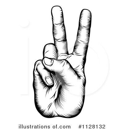 Victory Hand Clipart #1128132 by AtStockIllustration