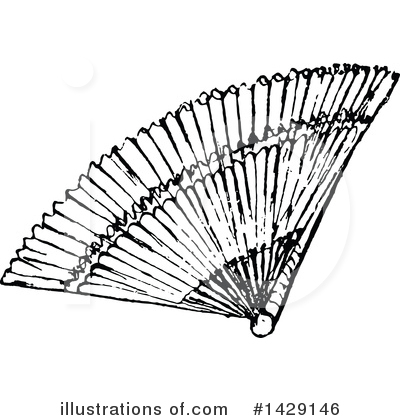 Royalty-Free (RF) Hand Fan Clipart Illustration by Prawny Vintage - Stock Sample #1429146
