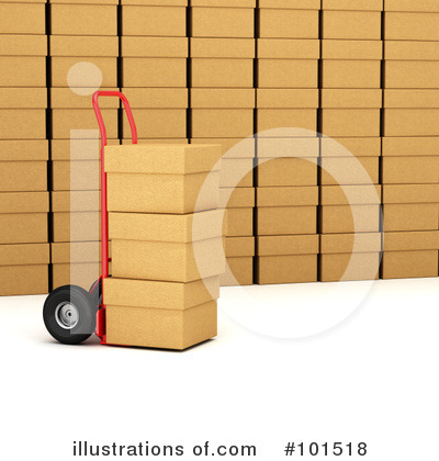 Royalty-Free (RF) Hand Truck Clipart Illustration by stockillustrations - Stock Sample #101518