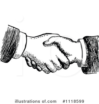 Royalty-Free (RF) Handshake Clipart Illustration by Prawny Vintage - Stock Sample #1118599