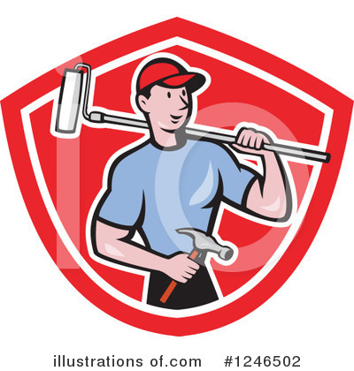 Royalty-Free (RF) Handyman Clipart Illustration by patrimonio - Stock Sample #1246502