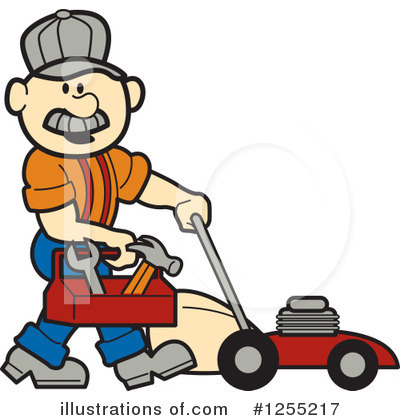 Lawn Mower Clipart #1255217 by Andy Nortnik