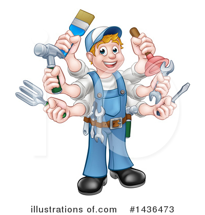 Royalty-Free (RF) Handyman Clipart Illustration by AtStockIllustration - Stock Sample #1436473