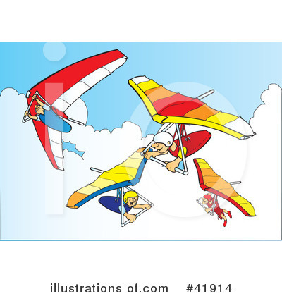 Royalty-Free (RF) Hang Gliding Clipart Illustration by Snowy - Stock Sample #41914