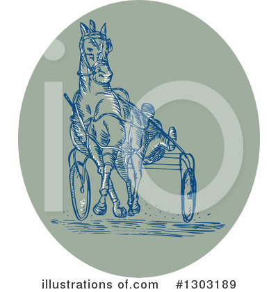 Royalty-Free (RF) Harness Racing Clipart Illustration by patrimonio - Stock Sample #1303189