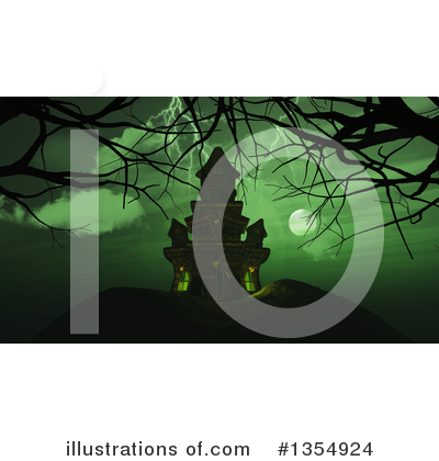 Royalty-Free (RF) Haunted Castle Clipart Illustration by KJ Pargeter - Stock Sample #1354924