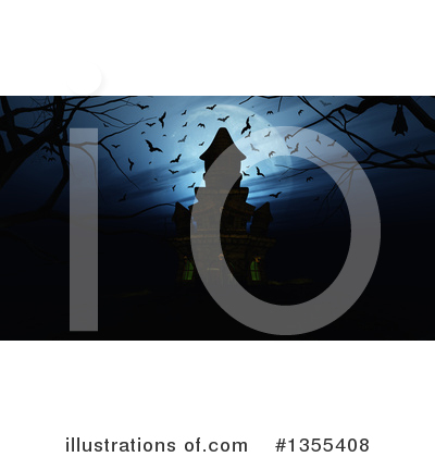 Royalty-Free (RF) Haunted Castle Clipart Illustration by KJ Pargeter - Stock Sample #1355408