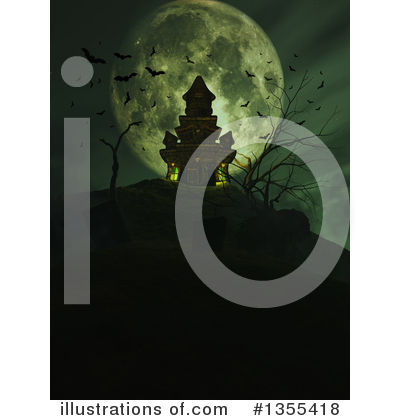 Royalty-Free (RF) Haunted Castle Clipart Illustration by KJ Pargeter - Stock Sample #1355418