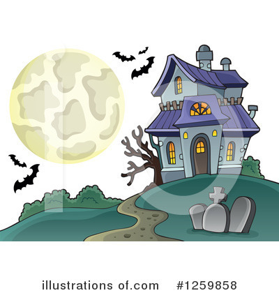 Royalty-Free (RF) Haunted House Clipart Illustration by visekart - Stock Sample #1259858