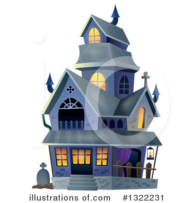 Royalty-Free (RF) Haunted House Clipart Illustration by visekart - Stock Sample #1322231