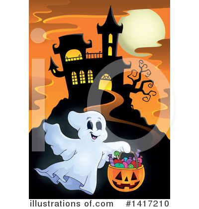 Royalty-Free (RF) Haunted House Clipart Illustration by visekart - Stock Sample #1417210