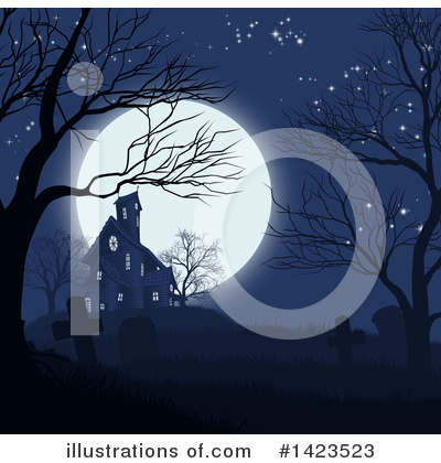 Royalty-Free (RF) Haunted House Clipart Illustration by AtStockIllustration - Stock Sample #1423523
