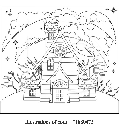 Royalty-Free (RF) Haunted House Clipart Illustration by AtStockIllustration - Stock Sample #1680475