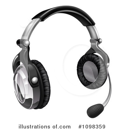 Royalty-Free (RF) Headset Clipart Illustration by AtStockIllustration - Stock Sample #1098359