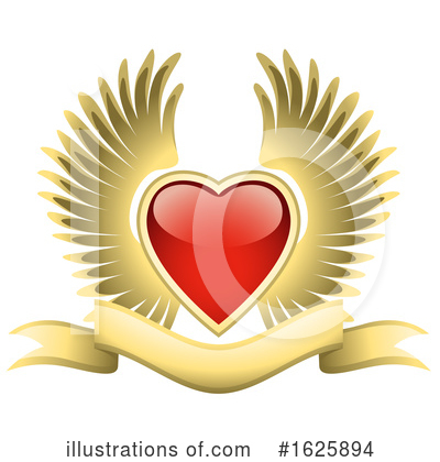 Winged Heart Clipart #1625894 by dero