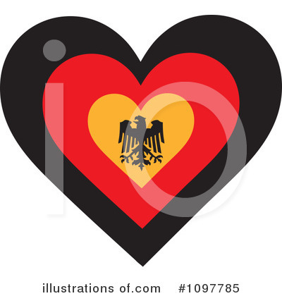 Royalty-Free (RF) Heart Flag Clipart Illustration by Maria Bell - Stock Sample #1097785