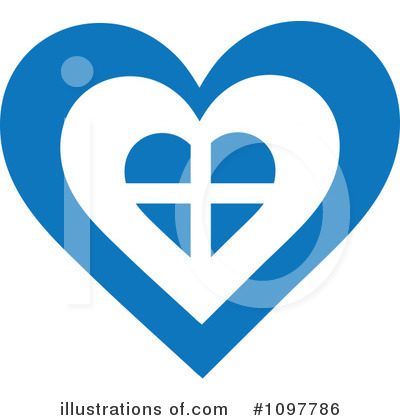 Royalty-Free (RF) Heart Flag Clipart Illustration by Maria Bell - Stock Sample #1097786