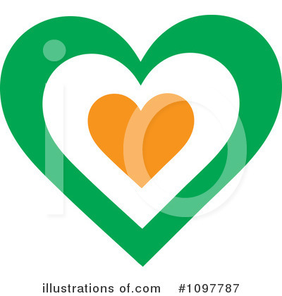 Royalty-Free (RF) Heart Flag Clipart Illustration by Maria Bell - Stock Sample #1097787