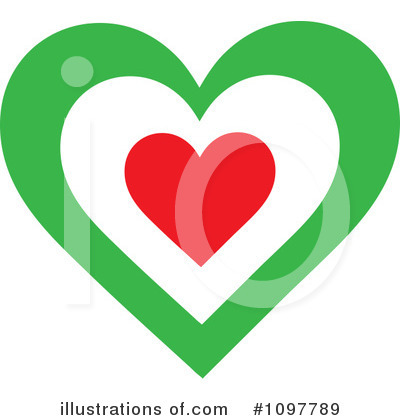 Royalty-Free (RF) Heart Flag Clipart Illustration by Maria Bell - Stock Sample #1097789