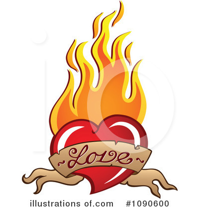 Flaming Heart Clipart #1090600 by visekart