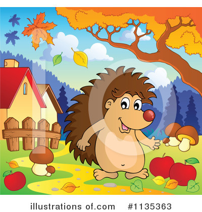 Royalty-Free (RF) Hedgehog Clipart Illustration by visekart - Stock Sample #1135363