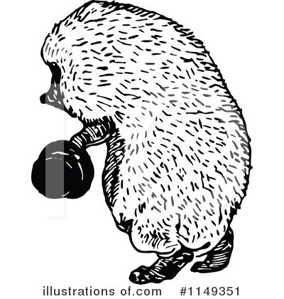 Royalty-Free (RF) Hedgehog Clipart Illustration by Prawny Vintage - Stock Sample #1149351