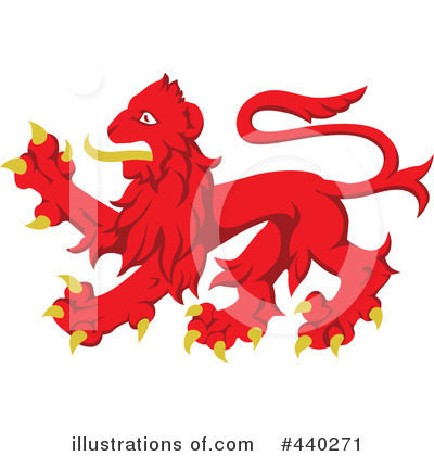 Royalty-Free (RF) Heraldic Lion Clipart Illustration by dero - Stock Sample #440271