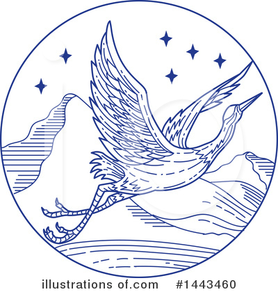 Royalty-Free (RF) Heron Clipart Illustration by patrimonio - Stock Sample #1443460