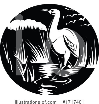 Royalty-Free (RF) Heron Clipart Illustration by patrimonio - Stock Sample #1717401