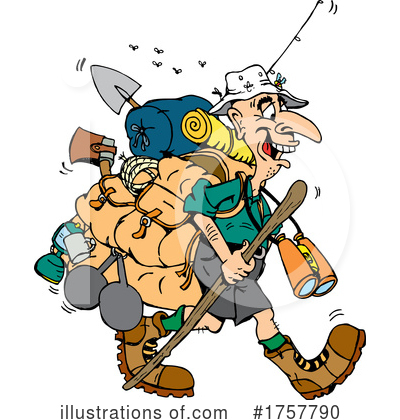 Royalty-Free (RF) Hiker Clipart Illustration by Dennis Holmes Designs - Stock Sample #1757790