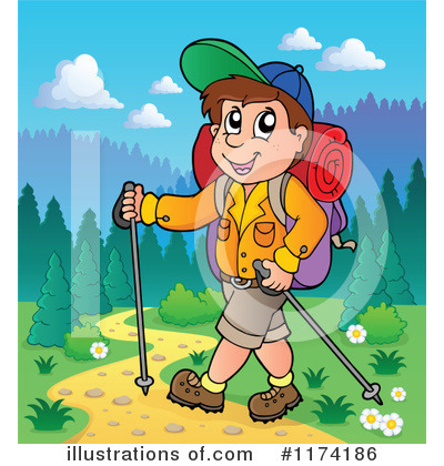 Royalty-Free (RF) Hiking Clipart Illustration by visekart - Stock Sample #1174186