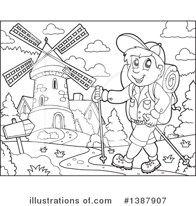 Royalty-Free (RF) Hiking Clipart Illustration by visekart - Stock Sample #1387907