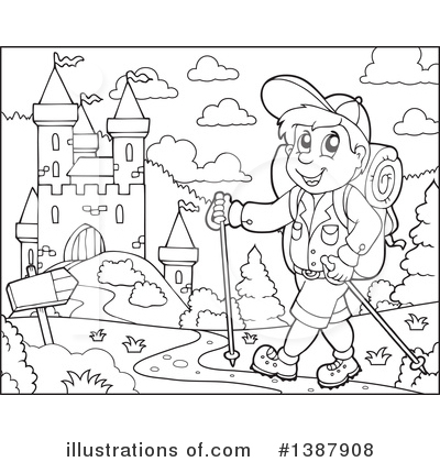 Royalty-Free (RF) Hiking Clipart Illustration by visekart - Stock Sample #1387908