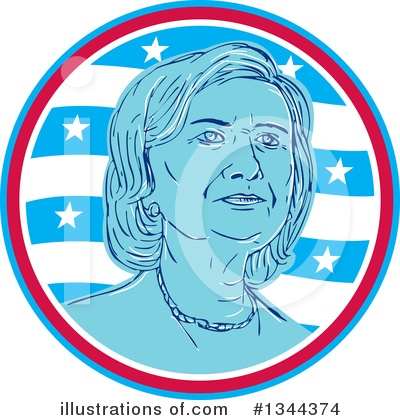 Royalty-Free (RF) Hillary Clinton Clipart Illustration by patrimonio - Stock Sample #1344374