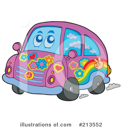 Royalty-Free (RF) Hippie Car Clipart Illustration by visekart - Stock Sample #213552