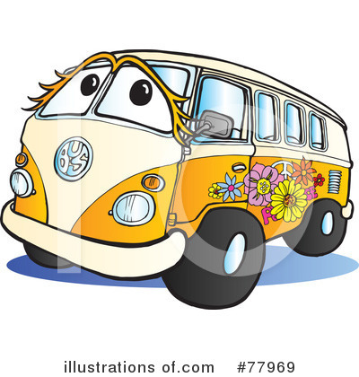 Royalty-Free (RF) Hippie Van Clipart Illustration by Snowy - Stock Sample #77969
