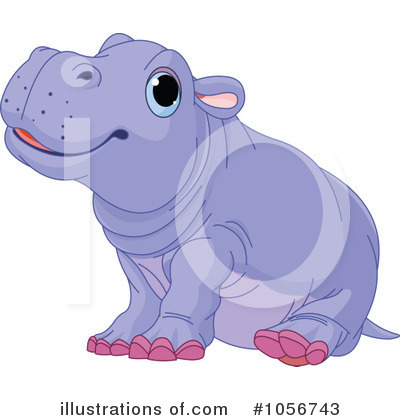 Royalty-Free (RF) Hippo Clipart Illustration by Pushkin - Stock Sample #1056743