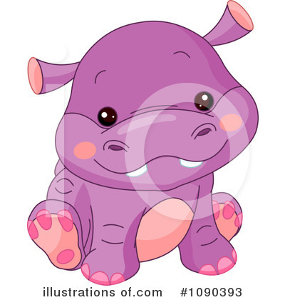 Royalty-Free (RF) Hippo Clipart Illustration by Pushkin - Stock Sample #1090393