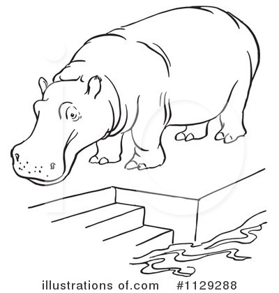 Royalty-Free (RF) Hippo Clipart Illustration by Picsburg - Stock Sample #1129288