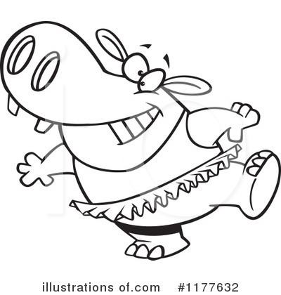 Royalty-Free (RF) Hippo Clipart Illustration by toonaday - Stock Sample #1177632