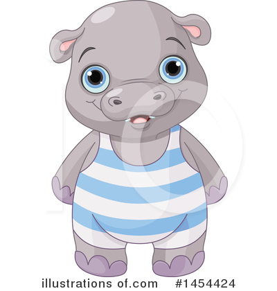 Royalty-Free (RF) Hippo Clipart Illustration by Pushkin - Stock Sample #1454424