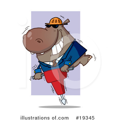 Royalty-Free (RF) Hippo Clipart Illustration by Hit Toon - Stock Sample #19345