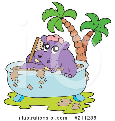 Royalty-Free (RF) Hippo Clipart Illustration by visekart - Stock Sample #211238