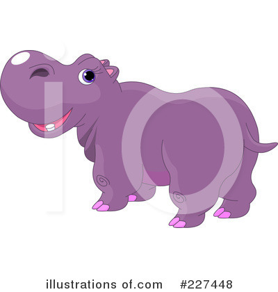 Royalty-Free (RF) Hippo Clipart Illustration by Pushkin - Stock Sample #227448