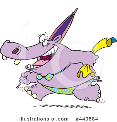 Royalty-Free (RF) Hippo Clipart Illustration by toonaday - Stock Sample #440884