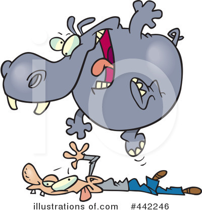 Royalty-Free (RF) Hippo Clipart Illustration by toonaday - Stock Sample #442246