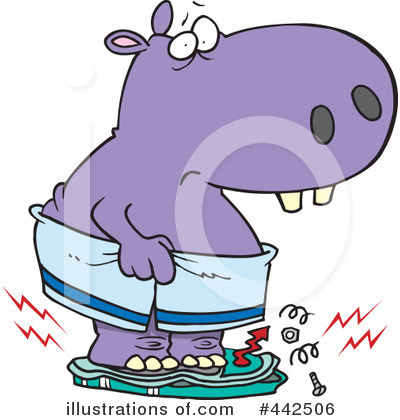Royalty-Free (RF) Hippo Clipart Illustration by toonaday - Stock Sample #442506