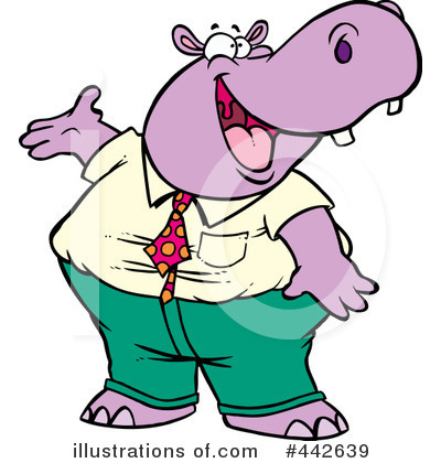 Royalty-Free (RF) Hippo Clipart Illustration by toonaday - Stock Sample #442639