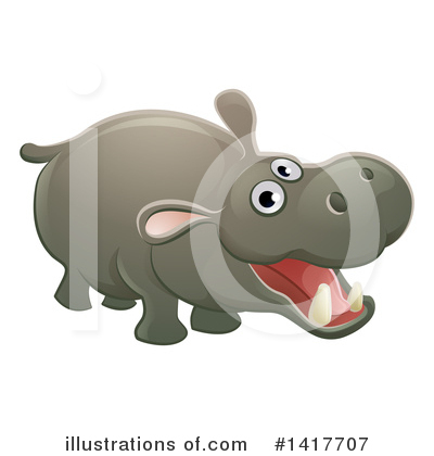 Hippo Clipart #1417707 by AtStockIllustration