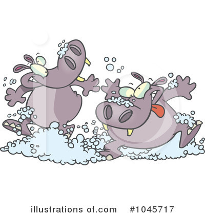 Royalty-Free (RF) Hippos Clipart Illustration by toonaday - Stock Sample #1045717